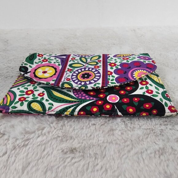 Vera Bradley Viva La Vera Wallet Purple Green Floral Envelope NWOT - Picture 2 of 13